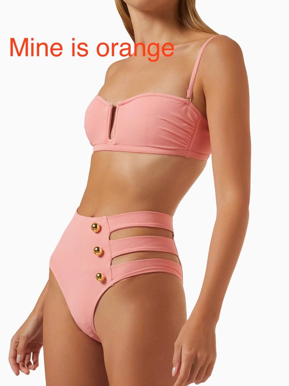 Alexandra Miro Bandeau Orange Cutout Side bikini